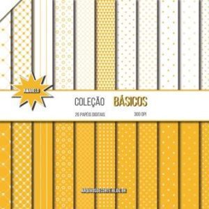 Kit de papel digital amarelo