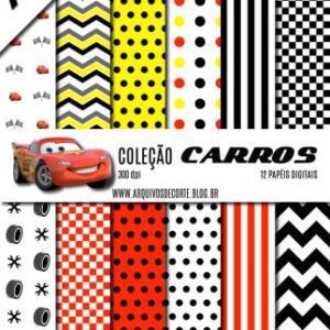 Kit de papel digital Carros