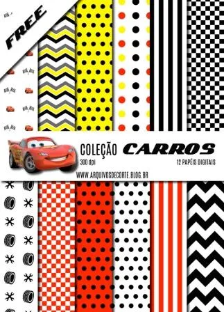 Kit de papel digital Carros