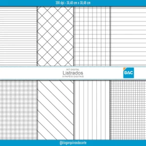 Kit de papéis digitais listrados