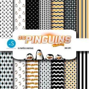 Papel digital Pinguins de Madagascar