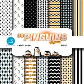 Papel digital Pinguins de Madagascar