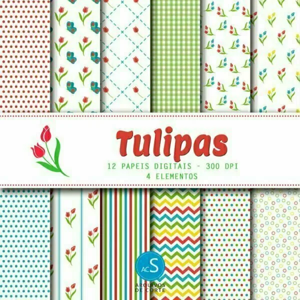 Papel digital Tulipas