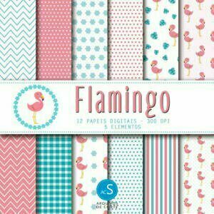 papel digital flamingo