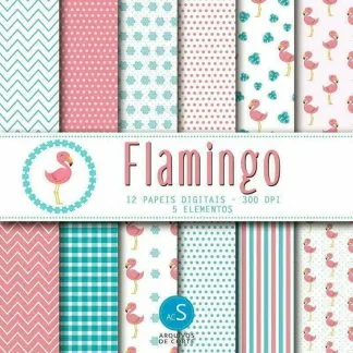 papel digital flamingo