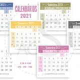Calendário 2021 para imprimir - Multicores