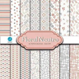 Papel digital Floral Neutro