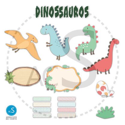 Kit de Papel Digital Dinossauros