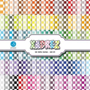 kit de papel digital xadrez