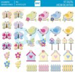 Kit de Papel Digital Jardim Encantado