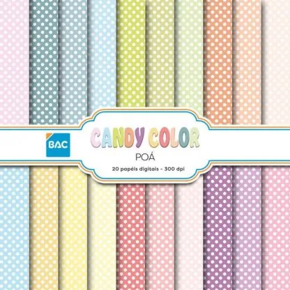 papel digital poá candy color