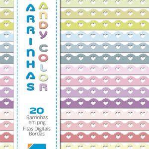 Bordas Digitais de Corações Candy Color