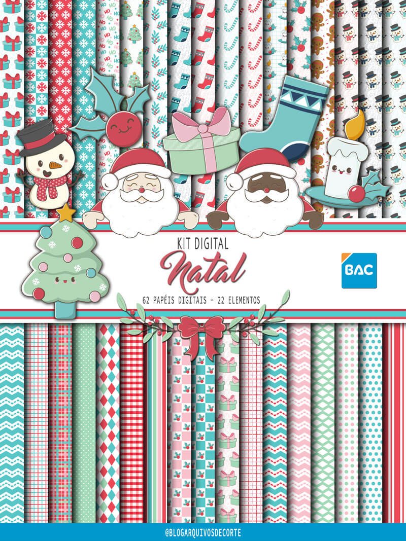 Papel Digital De Natal 2023  30 Papéis + Imagens + Bordas