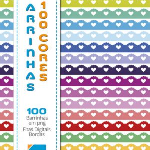 Bordas Digitais de Corações 100 Cores