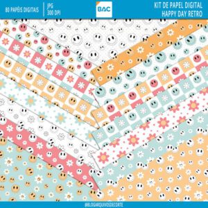 Kit digital Happy Day Retro