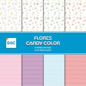 Papel Digital Flores Candy Color