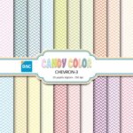 Kit de Papel Digital Chevron Candy Color 3