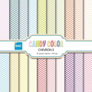 Kit de Papel Digital Chevron Candy Color