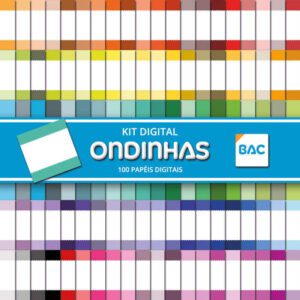 Kit de Papel Digital Ondinhas 100 cores