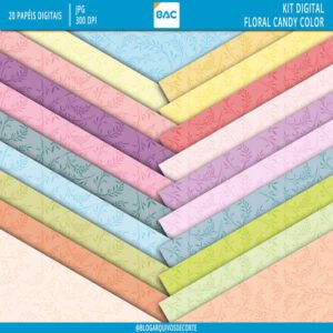 Papel digital Floral Candy Color
