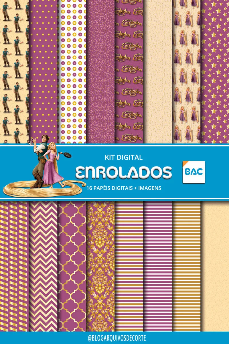 Kit de Papel Digital Enrolados (Rapunzel)