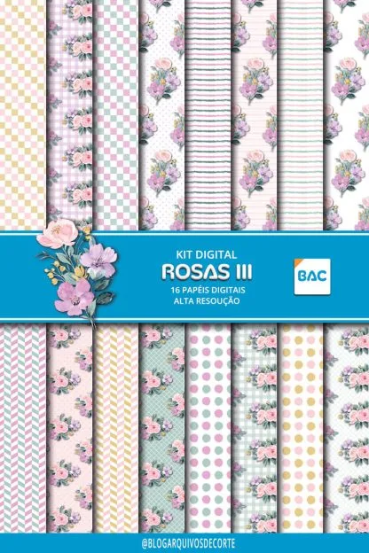 Papel digital Floral Rosas