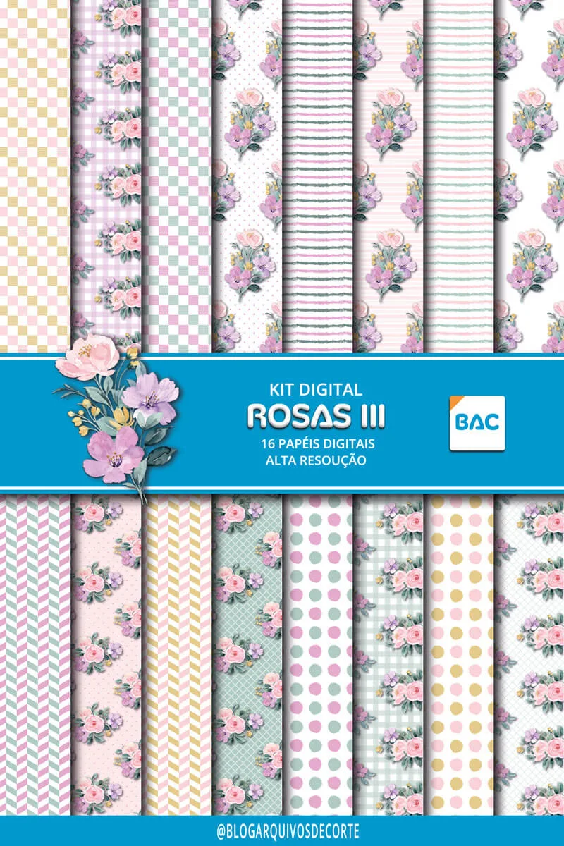 Papel digital Floral Rosas