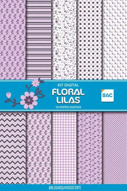Papel Digital Floral Lilás
