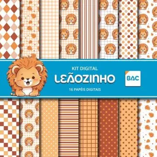 Kit de Papel Digital Leãozinho