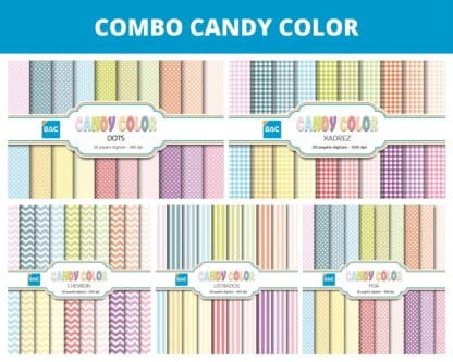 Combo de Papel Digital Candy Color