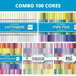 Combo de Papel Digital 100 cores