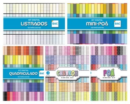 Combo de Papel Digital 100 cores