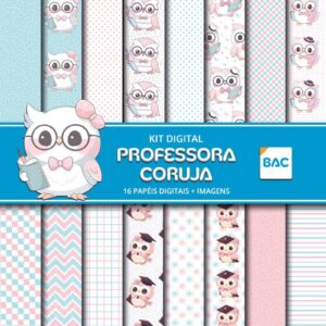Kit de Papel Digital Professora Coruja