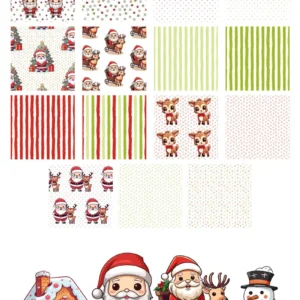 Papel Digital de Natal - Vermelho e Verde