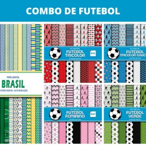 Combo de Papel Digital de Futebol