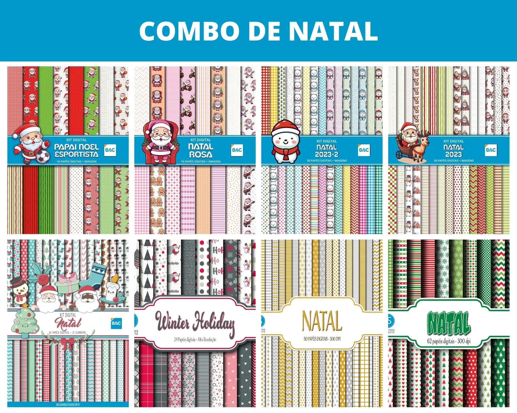 Combo de Papel Digital de Natal