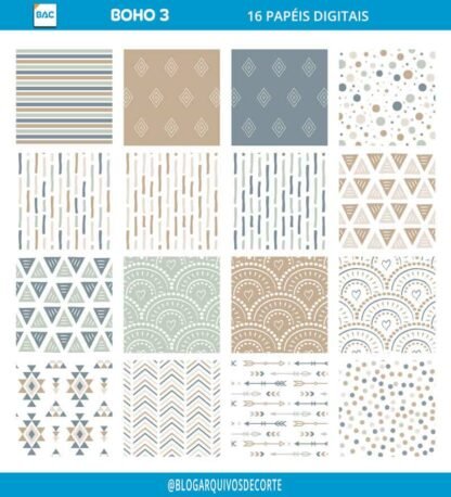 Kit de Papel Digital Boho-3