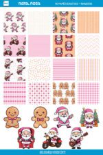 Papel Digital de Natal Rosa