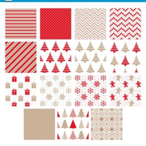 Papel Digital Natal Vermelho e Bege