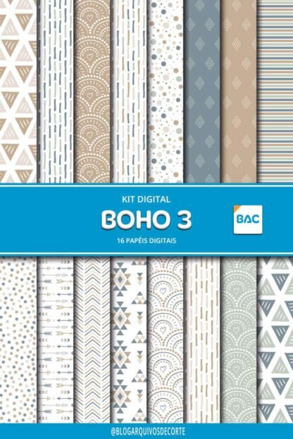 Kit de Papel Digital Boho-3