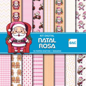 Papel Digital de Natal Rosa