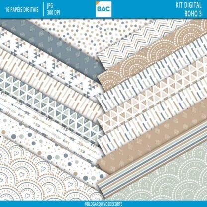 Kit de Papel Digital Boho-3