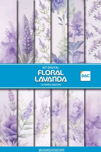 Papel Digital Floral Lavanda