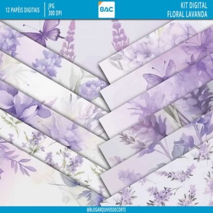 Papel Digital Floral Lavanda