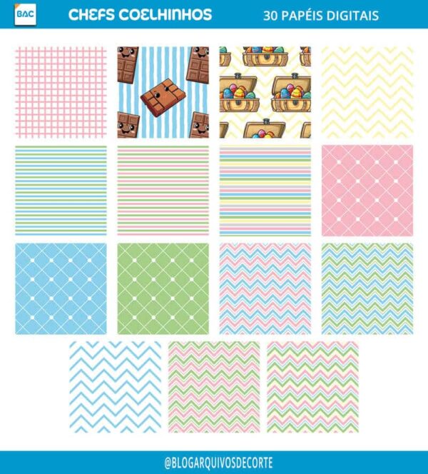 Kit de Papel Digital Chefs Coelhinhos - Páscoa 2024