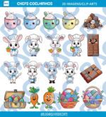 Kit de Papel Digital Chefs Coelhinhos - Páscoa 2024