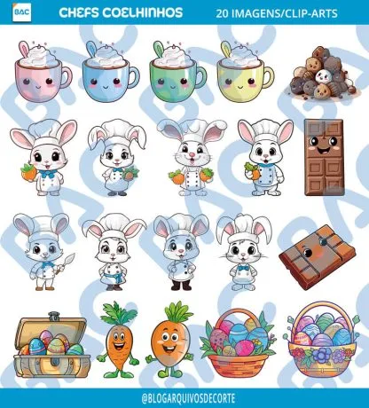 Kit de Papel Digital Chefs Coelhinhos - Páscoa 2024