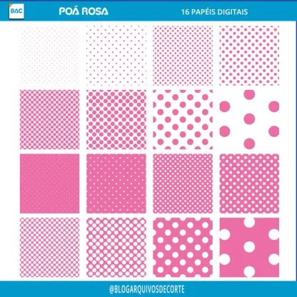 Papel Digital Poá Rosa