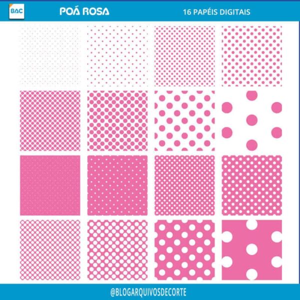 Papel Digital Poá Rosa