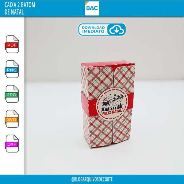 Caixa de Natal para 2 Chocolates Baton